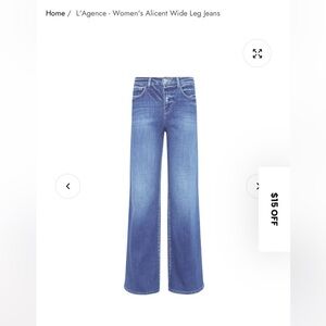 L'AGENCE Blue Flare Wide-Leg Jeans - Brentwood Sz 25